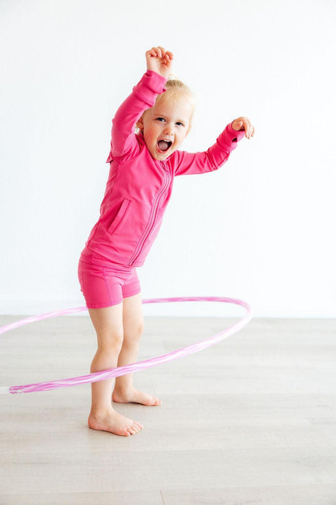 fuchsia-flash-active-shorty-shorts Mila & Rose - Sophia's Style-2